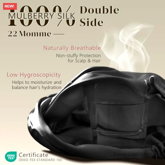Luxury Silk Bonnet for Sleeping Hair Care Adjustable Fit Premium Mulberry Silk